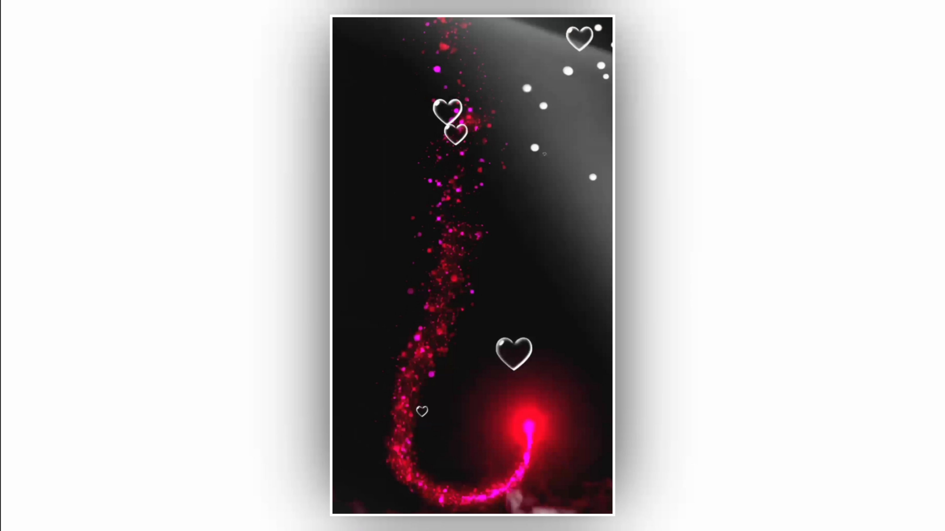 Pink colour light effect black screen heart template