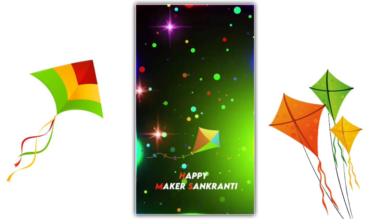 Happy Maker Sankranti Template video background full screen light effect 2023