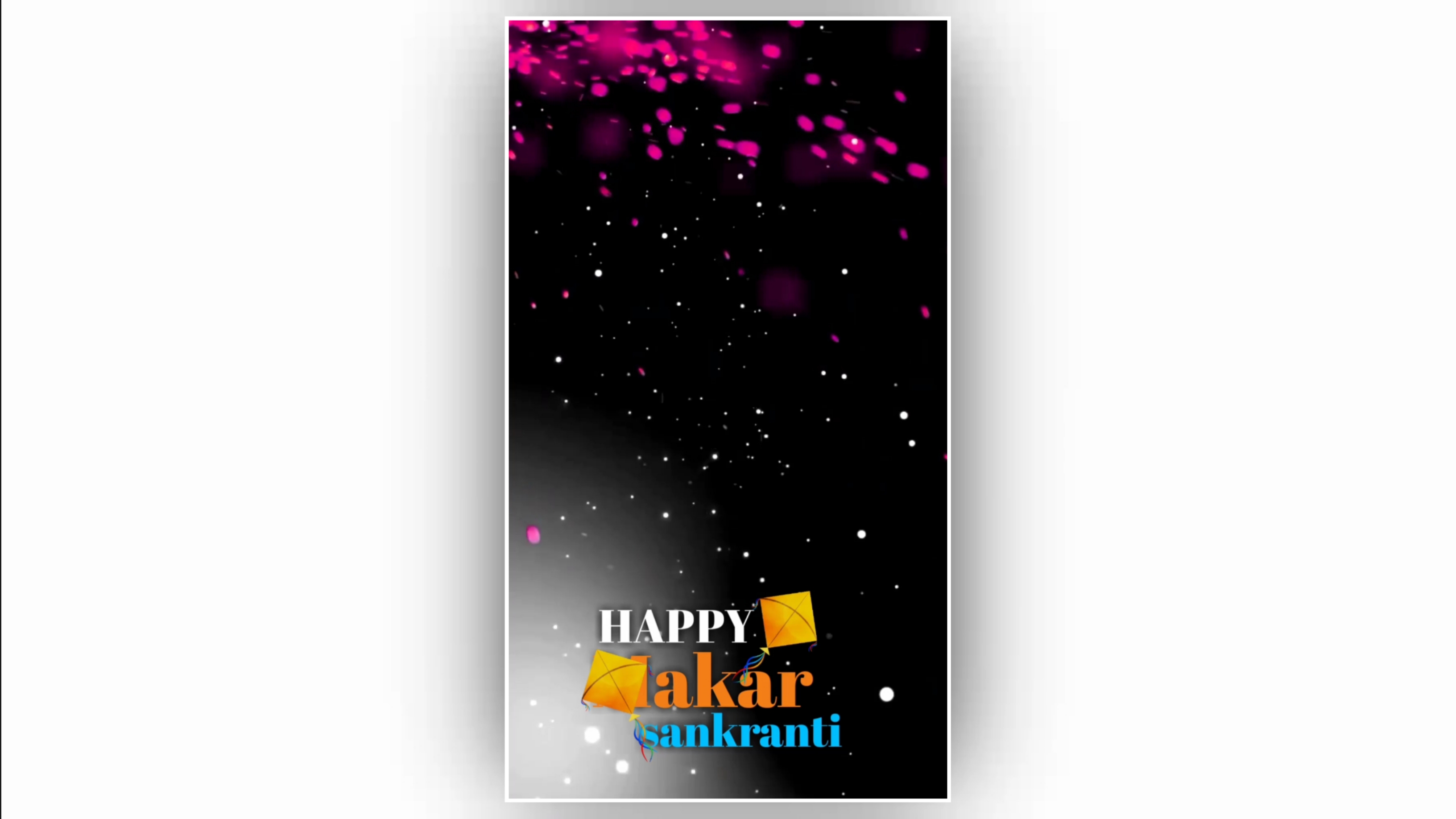 Happy makar Sankranti light effect black screen template